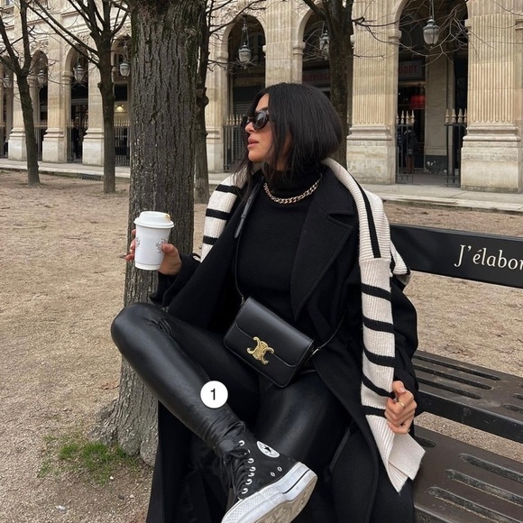 Commando Black Faux Leather Leggings Black Ankle  Length Petite Small Textured - Picture 12 of 12